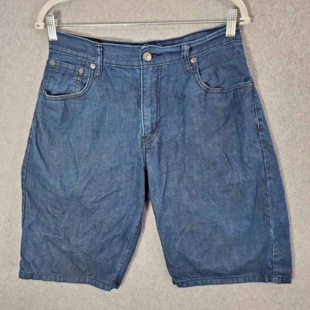 Levi's 569 Men Shorts 30 Blue Denim Loose Dark Wash Mid Rise Pockets 10" Inseam